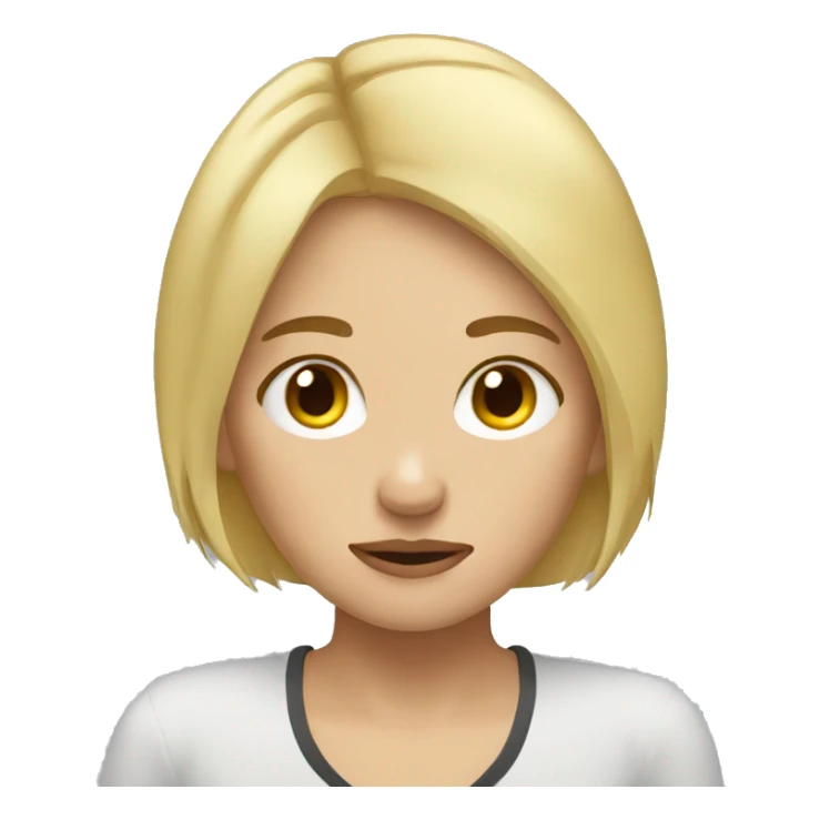 Short blonde hair girl tired  sticker