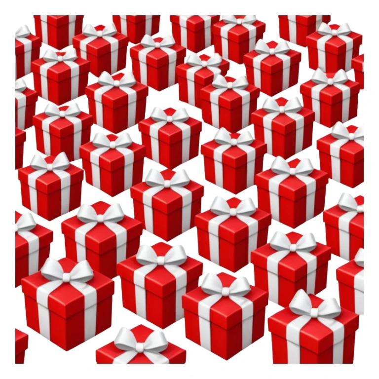 lots of red gift boxes with white bows sticker