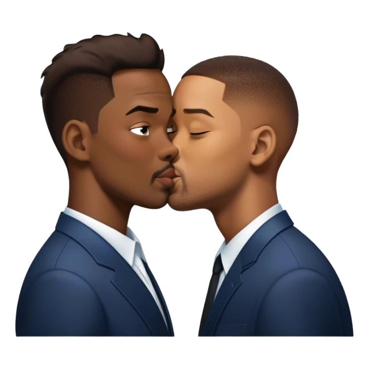 chris rock kissing will smith sticker