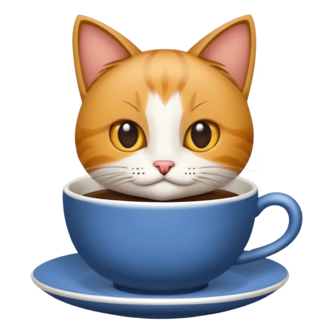 Çay in içinde küçük kedi sticker