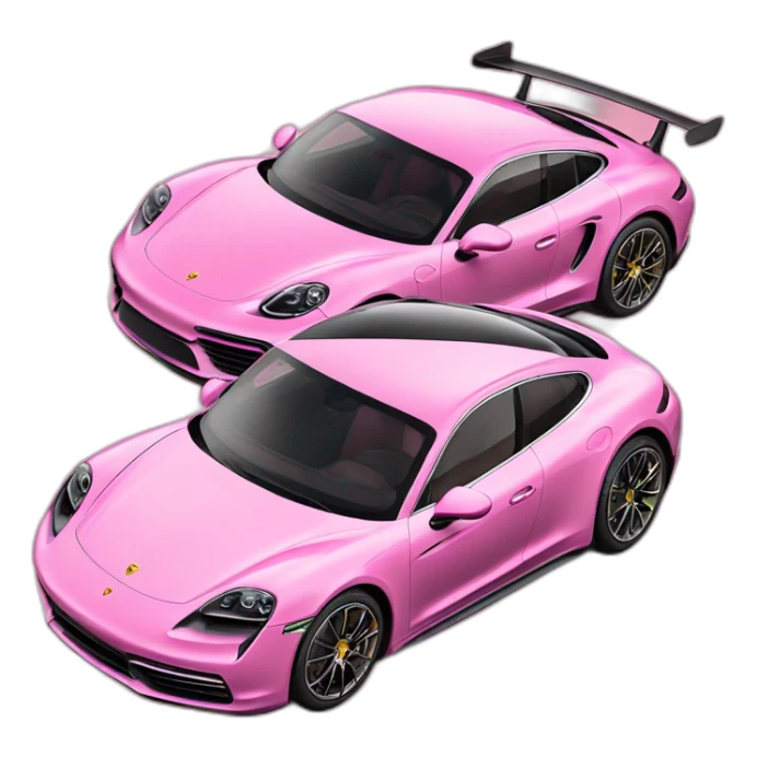 Moomintroll driving pink porsche taycan turbo s sticker