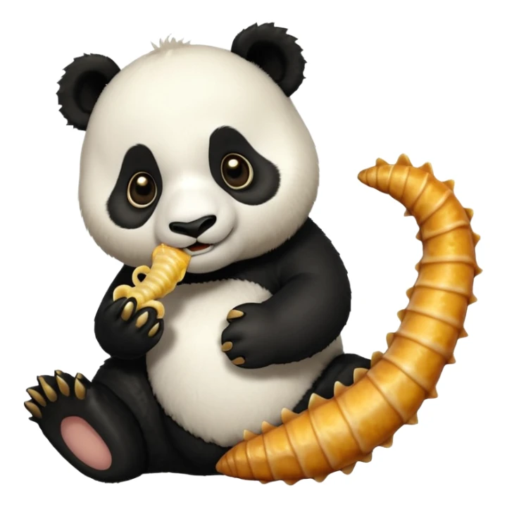 Panda eating seahorse but cookd sticker