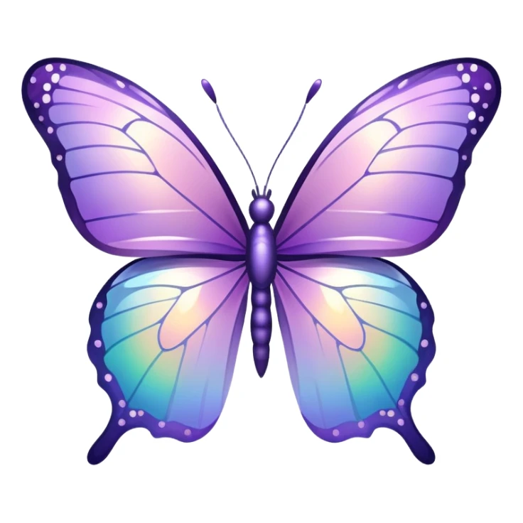 Sparkly Iridescent transparent Pastel purple-gradient iridescent butterfly sticker