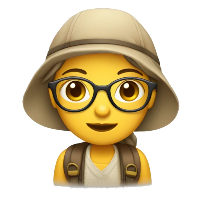 Female cute chibby traveler woth eyeglasses sticker