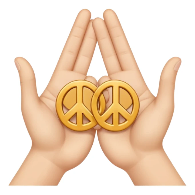 Two hands interlocking peace signs. Like two of these emojis ✌️ only horizontal. And they are locking with each other  sticker