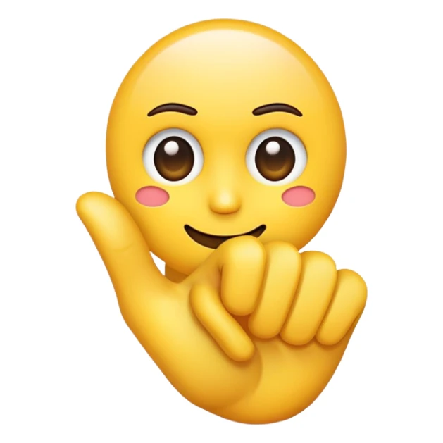Make an emoji with a finger pointing toward the emoji head. Discord-style. sticker