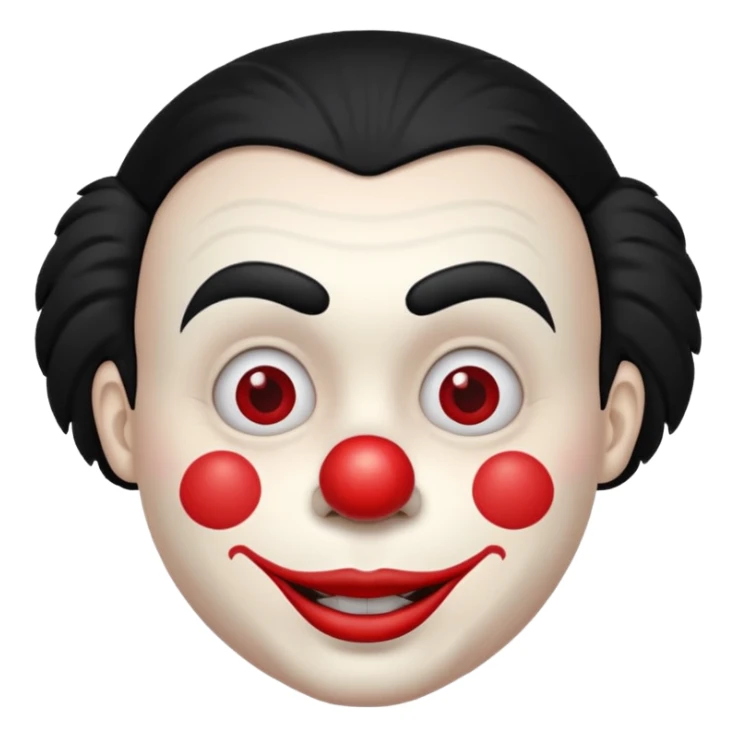 Clown with black hair sticker