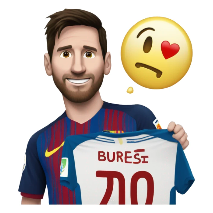 Messi with a sign that says I love Andrés Burbano sticker