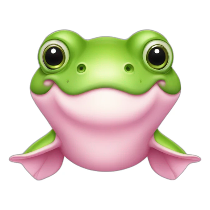 Pink beluga whale with the face of a frog sticker