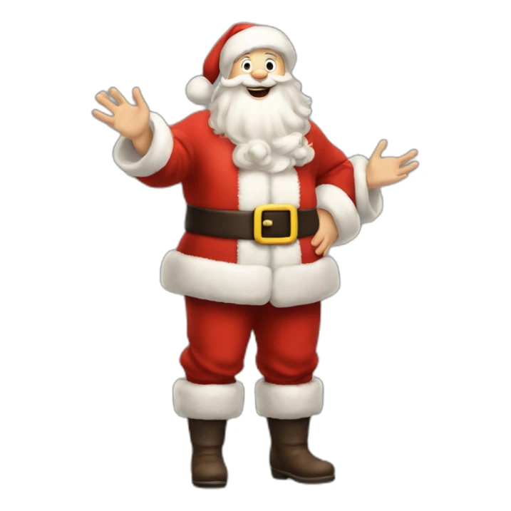 Full height Actively gesturing with hands pale skin Santa Claus sticker