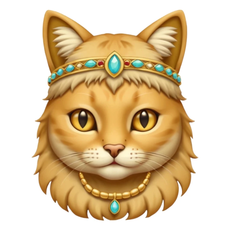 ancient cat with gold jewerly on head sticker