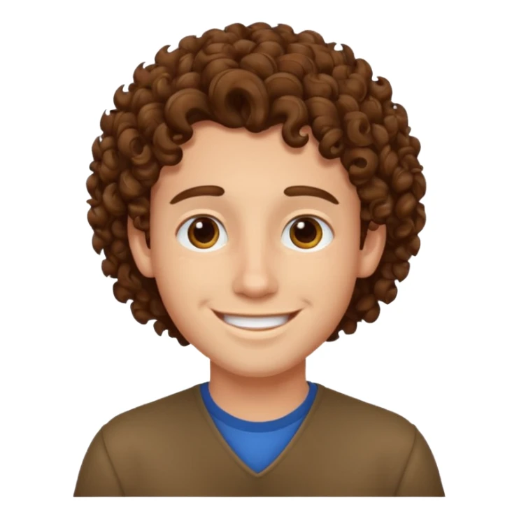Young man with curly hair  sticker