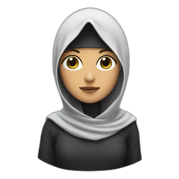 A girl wearing hoodies and a niqab sticker