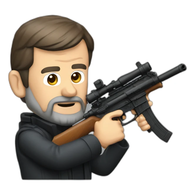 Mariano Rajoy con un rifle sticker