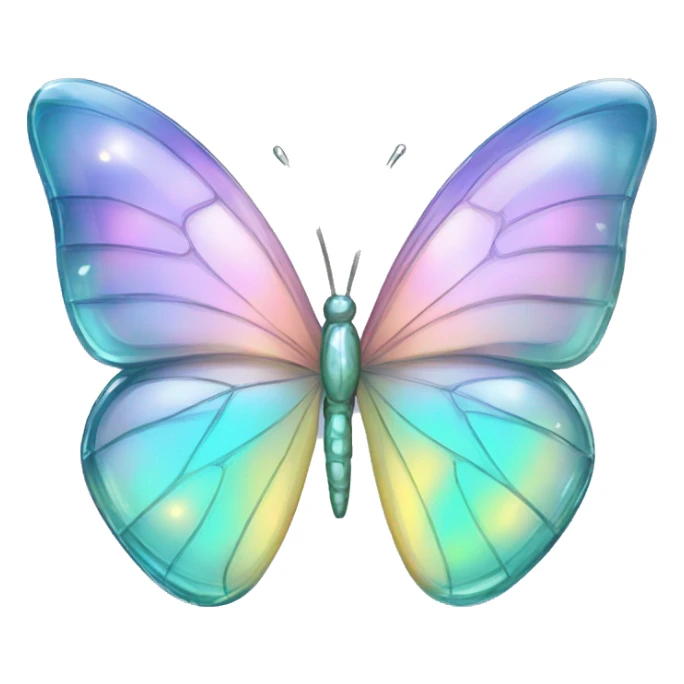 Sparkly glossy Pastel iridescent glass crystal butterfly sticker