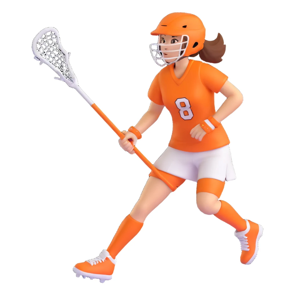 female lacrosse player in hot summer sticker