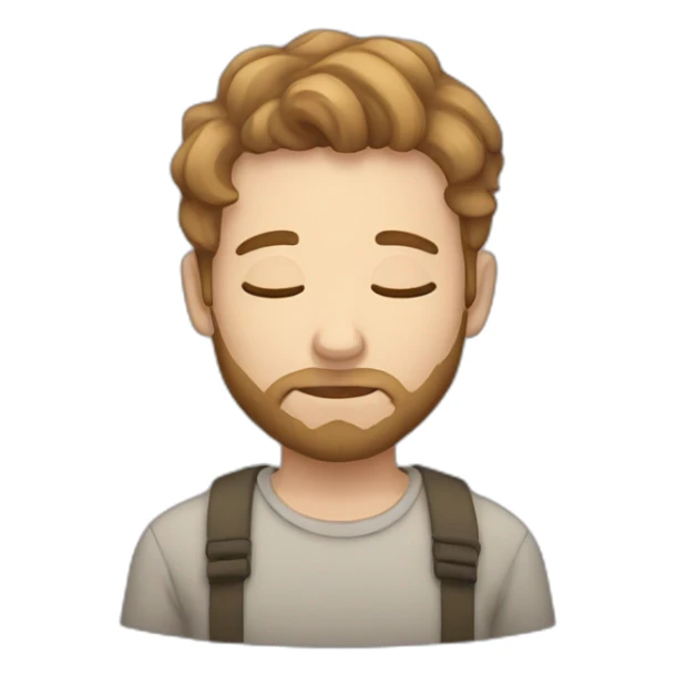 Boy with beard and light brown hair sleeping sticker