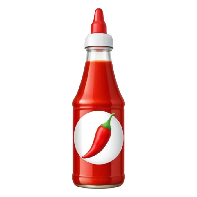 thai chilli sauce bottle with white cap sticker