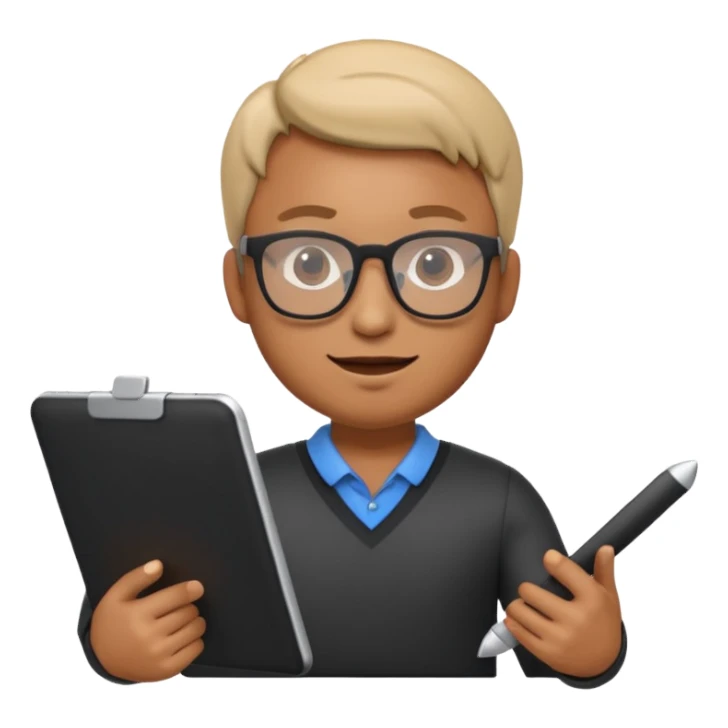 3D imoji of man who is graphics design sticker