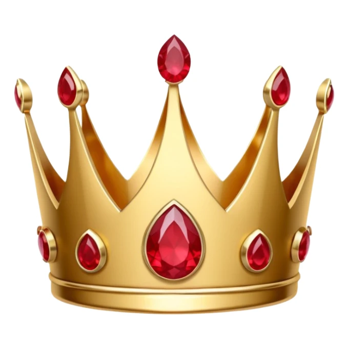 couronne en or à 3 pointes avec un énorme rubis au centre en cabochon sticker