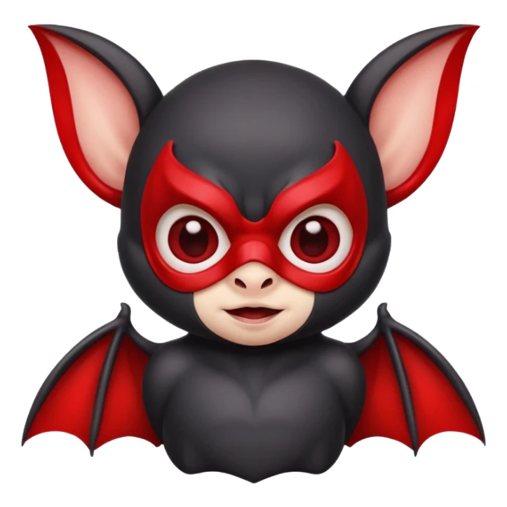 cute baby bat with red mask sticker