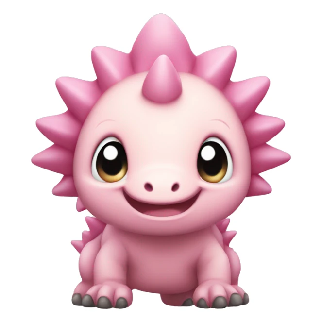 light pink stegosaurus baby with cute eyes sticker