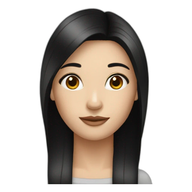 Fair skinned pretty woman with long straight black hair sticker