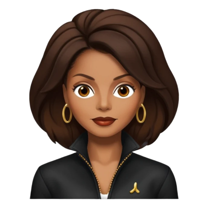 Janet Jackson with dark brown hair sticker