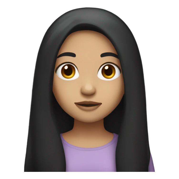 Girl with long black hair and light skin  sticker