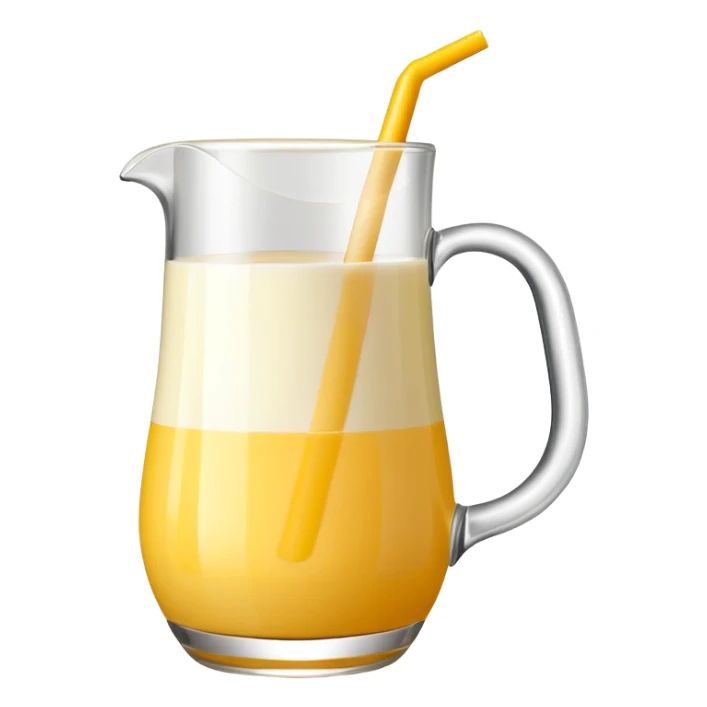 mango milk drink on a glass and pitcher sticker