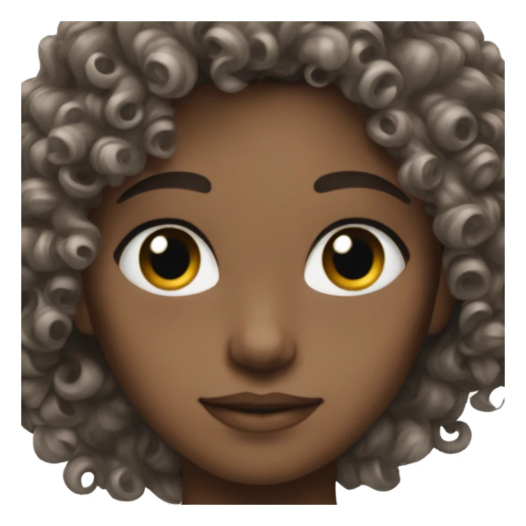 Brunette curly hair blue eyes  sticker