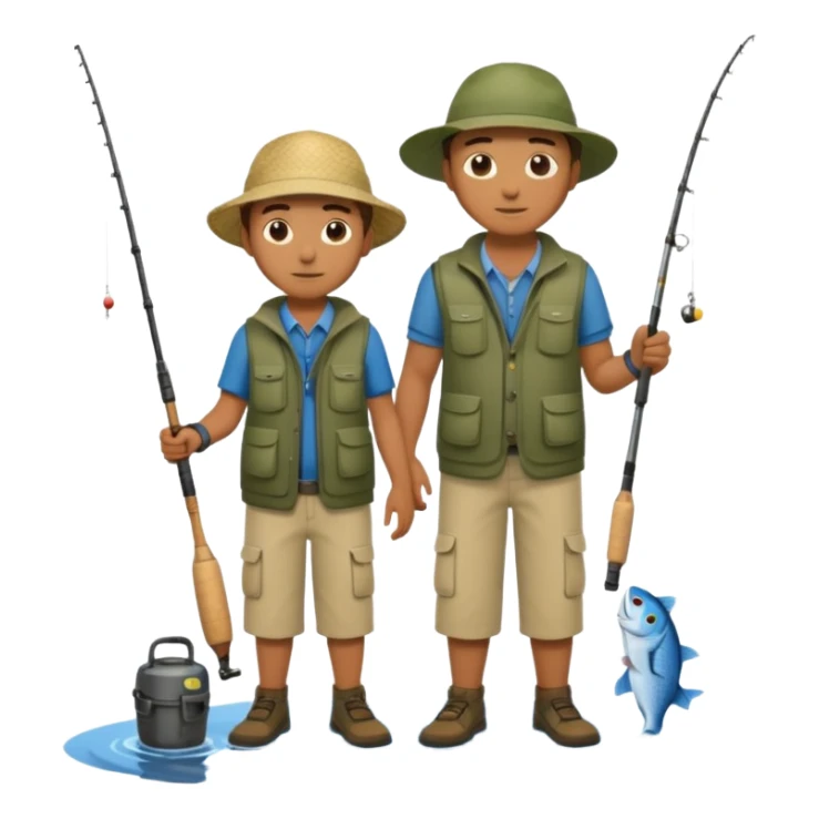 father and son fishing full body sticker