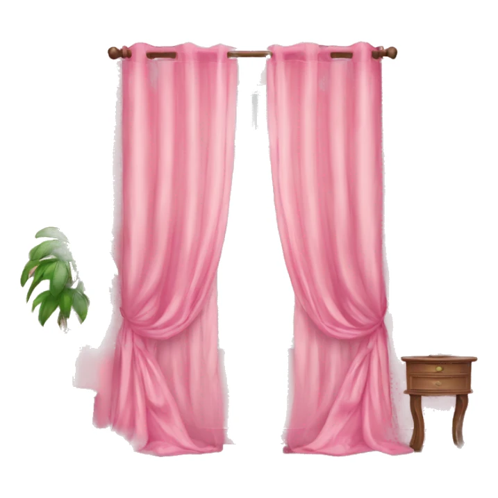 room pink and windows curtain pink and plushs sticker