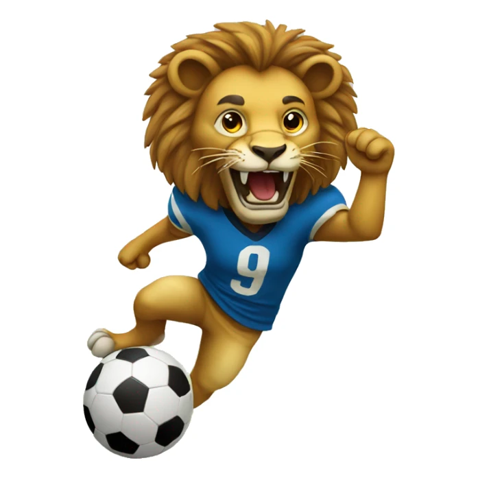 Lion playing football sticker