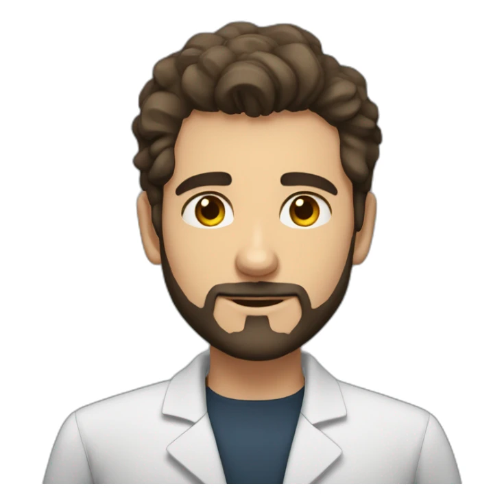 Giovanni Gosch Berton medical student with short beard, dark heir sticker