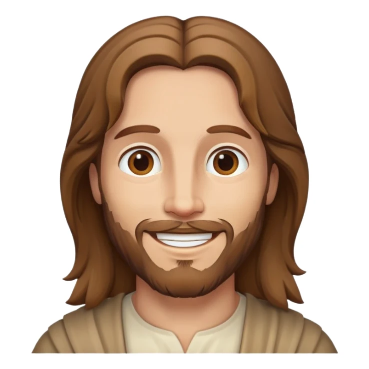 jesus with light brown hair smiling sticker