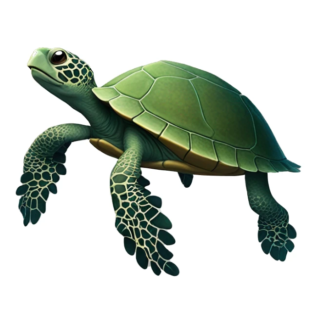 Turle whit 4 legs And corals on it back's sticker
