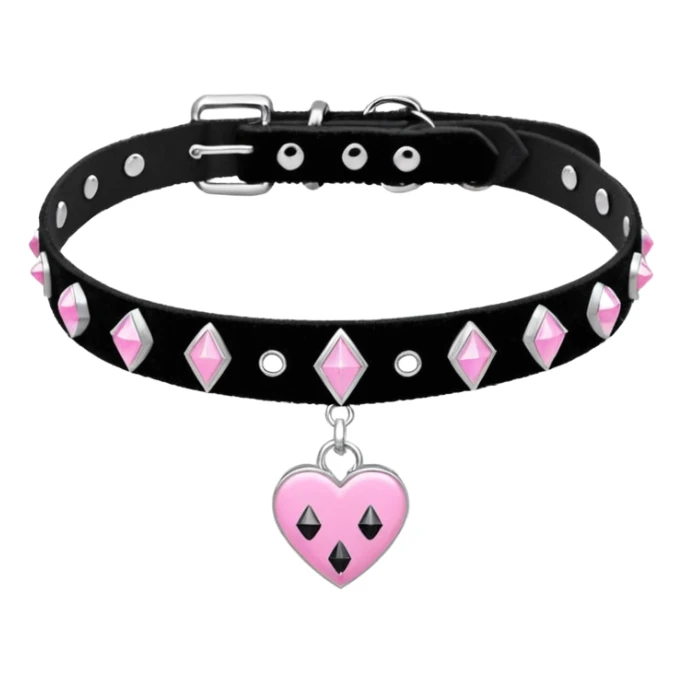 BLACKPINK-inspired gothic choker , no hearts, black and pink, cute, remove background sticker