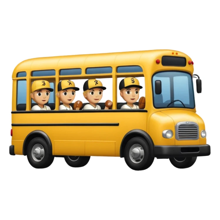 autobus de equipo llevando a egnte de basebal  y un chofer sticker