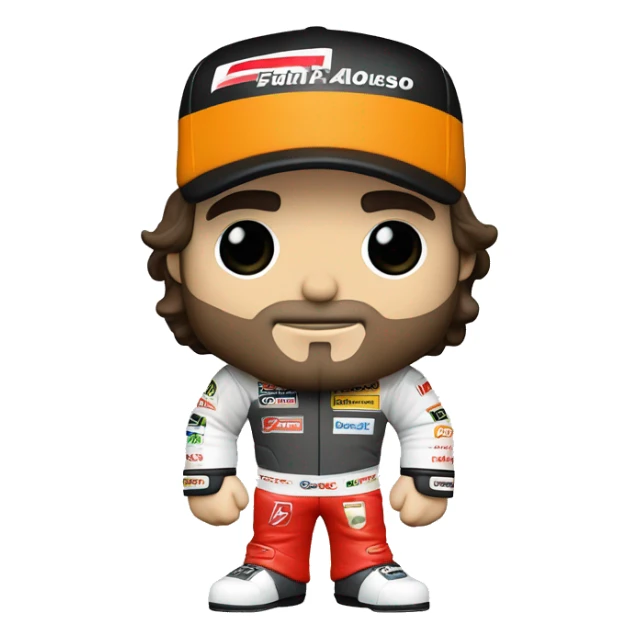Formula 1 driver Fernando Alonso Funko Pop sticker