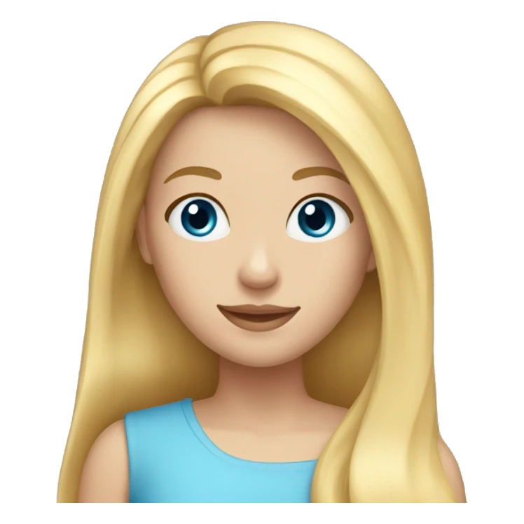 a girl with long blonde hair blue eyes headshot sticker