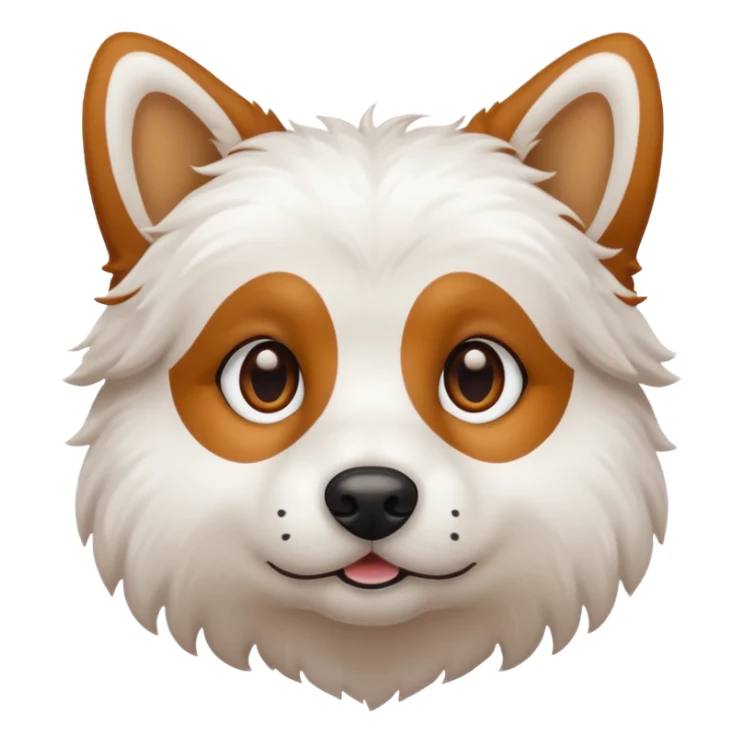 White dog with brown spots on eyes fluffy sticker