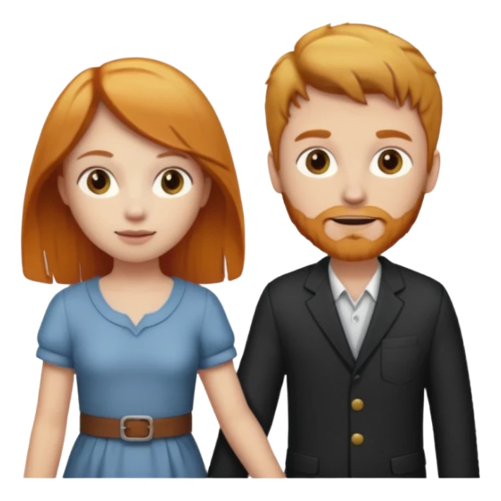 ginger girl and dirty blonde hair man holding hands sticker