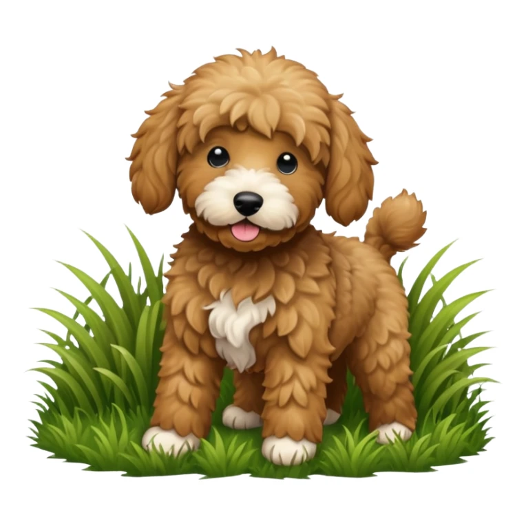 Black golden doodle that played in the grass  sticker