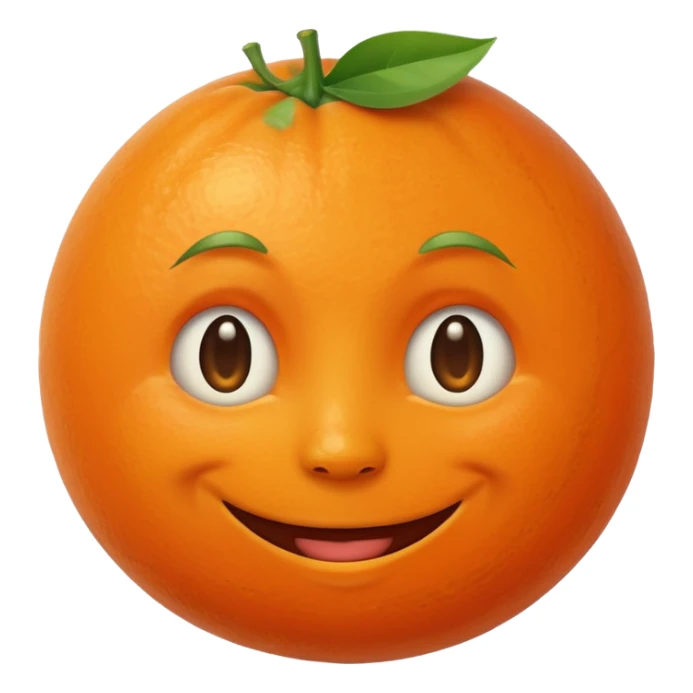 A tangerine 🍊 with face of full moon 🌝 sticker