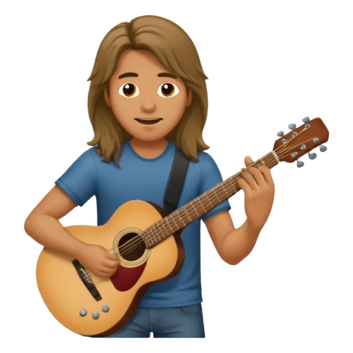Guy with long hair guitarist sticker