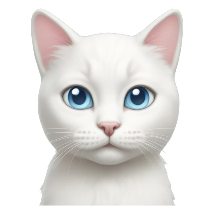 White cat light pink bow light blue eyes  sticker