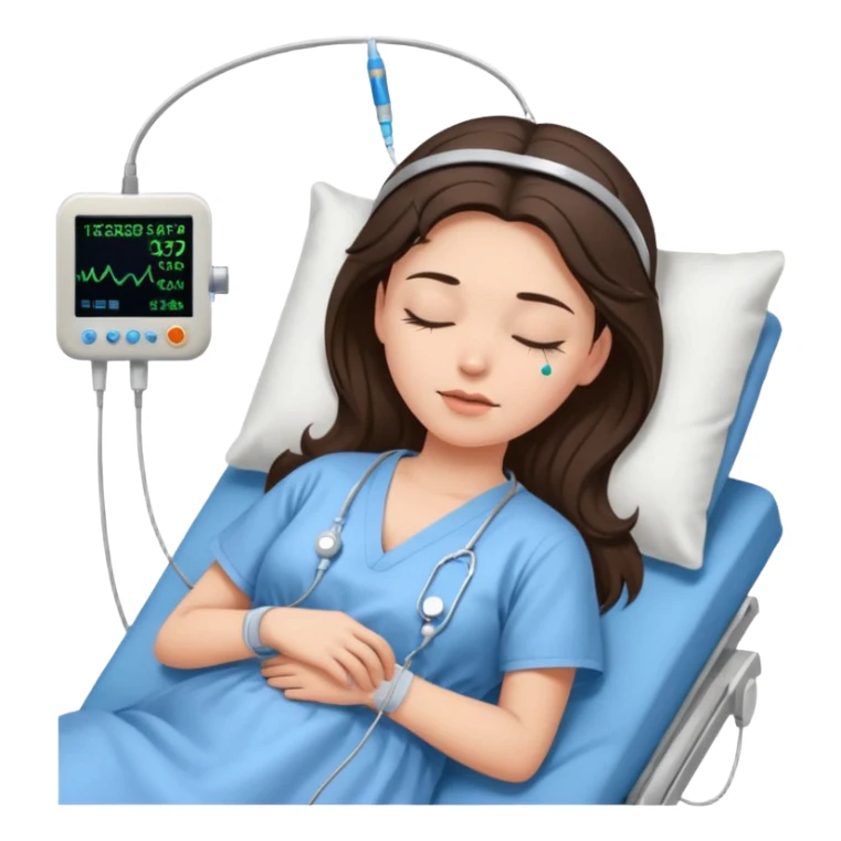 brunette woman sleeping polysomnography sleep test with electrodes attached to head sticker