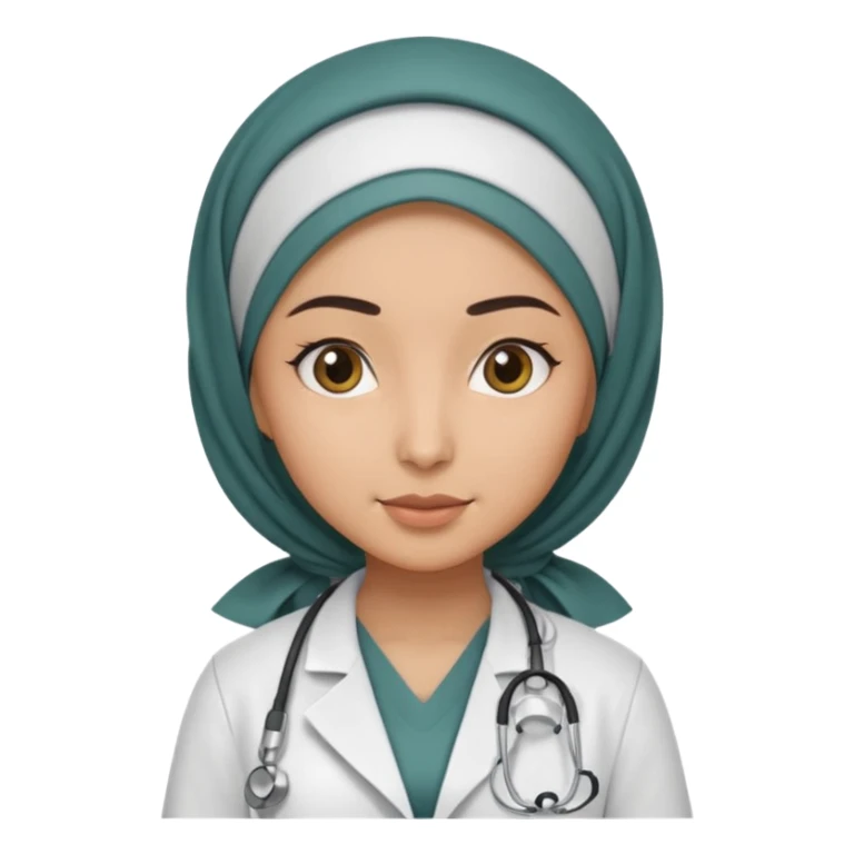 hijab woman doctor, half body sticker