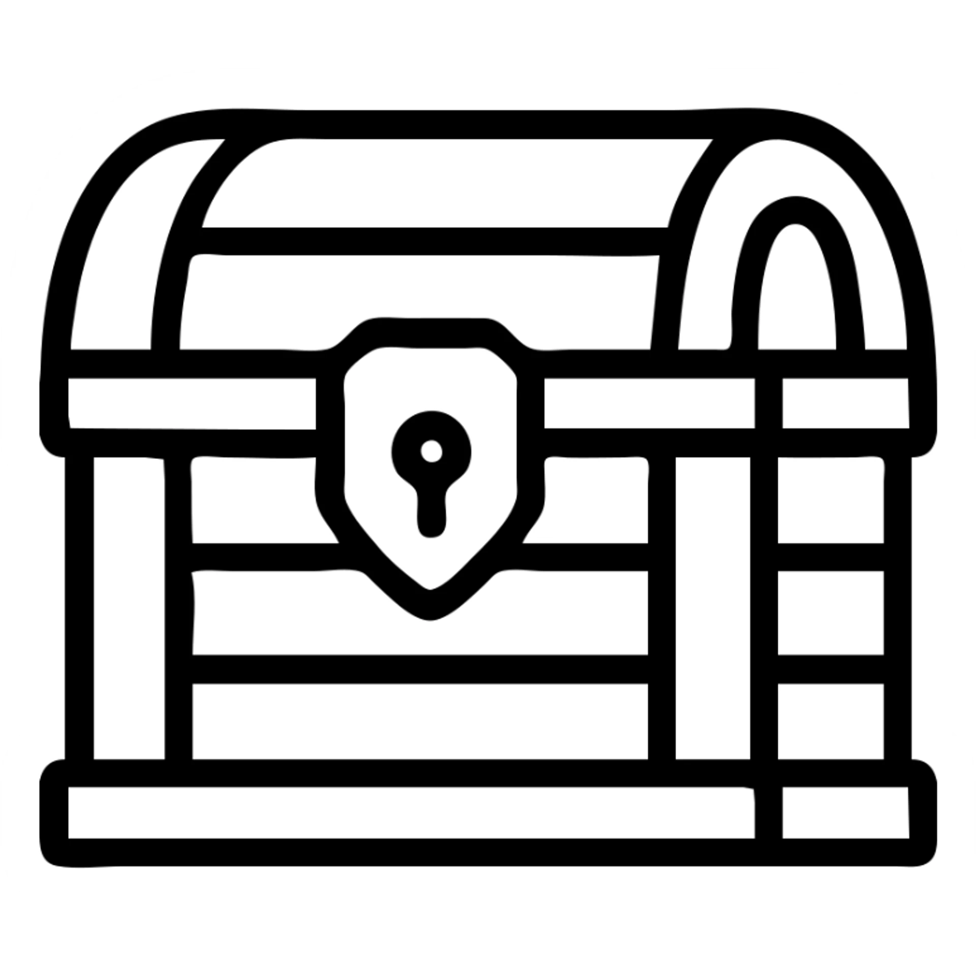 A red medieval treasure chest from an RPG game sticker